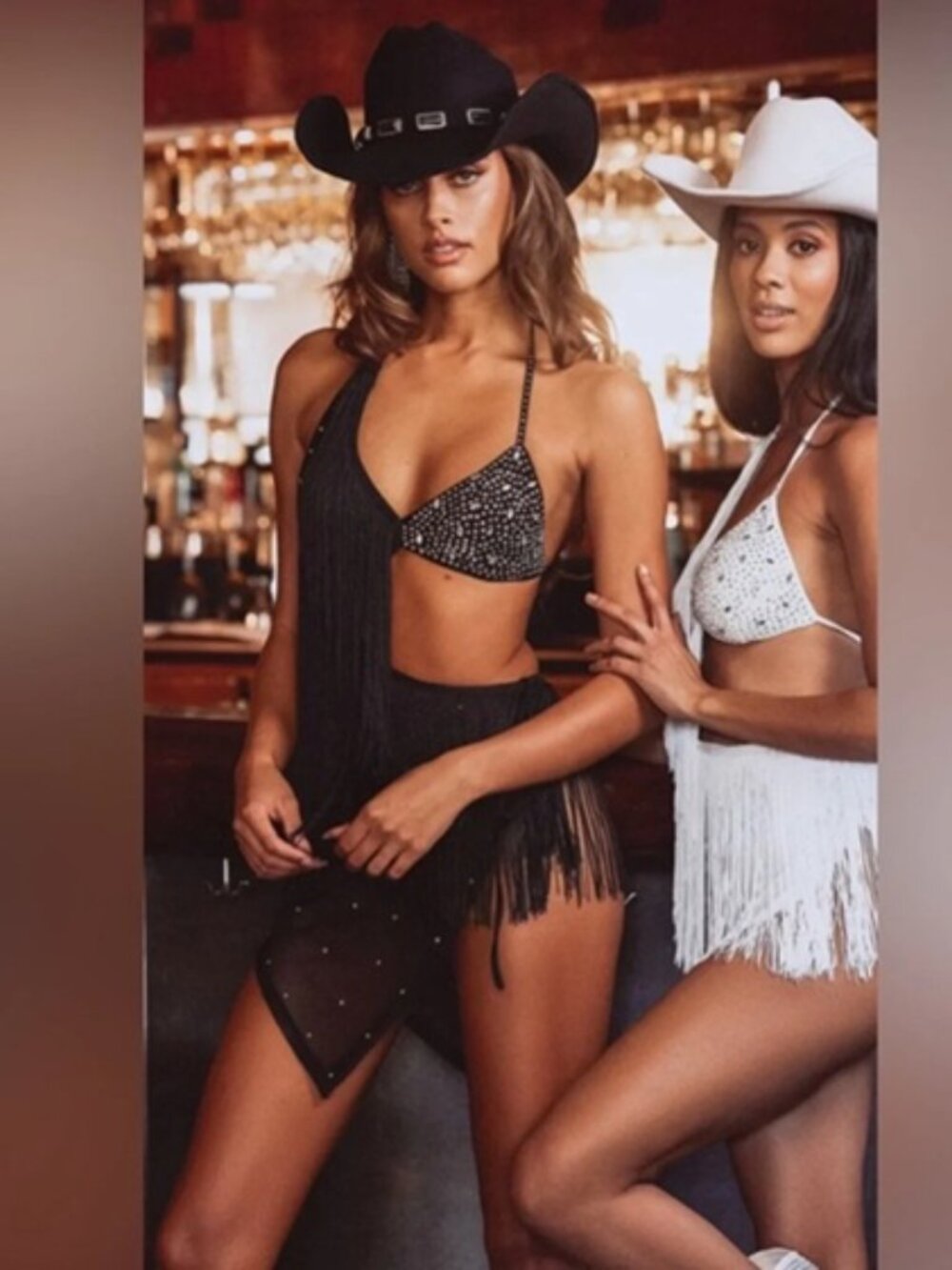 NWT 12th Tribe LeAnn Black Rhinestone Fringe Mini Dress | Size L - Picture 2 of 16
